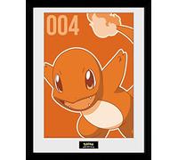 GB eye Pokémon Charmander Mono 30 x 40cm Framed Collector Print