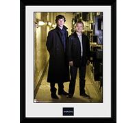 GB eye Sherlock, & Watson Portrait, Framed Photograph (16x12), Wood, Multi-Colour