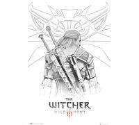 The Witcher - Geralt Sketch Maxi - Poster - white - Onesize - 170g/m² Onesize
