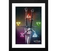 GB Eye The Witcher Signs & Swords 30 X 40Cm Framed Collector Print