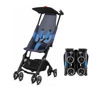 gb Pockit Air All Terrain Ultra Compact Lightweight Travel Stroller with Breathable Fabric in Night Blue, 28x17.5x39.8 Inch (Pack of 1)