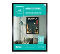 GB Posters A1 Poster Frame Black | A1 Picture Frame 59.4 x 84.1cm | Wooden Wall Frame with Shatterproof Styrene Front | Portrait or Landscape Mount