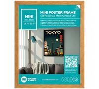 GB Posters Mini Poster Frame Oak | Mini GB Posters 40 x 50cm Poster Frame Oak | 16 x 20 Inch Picture Frame | Wooden Wall Frame with Shatterproof Styrene Front | Portrait or Landscape Wall Mount Frame
