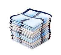 GB Selected Soft Cotton Handkerchiefs for Men with Elegant Pattern in Assorted Color, 16 inches Large hankies, Stripe B, 16x16 inches
