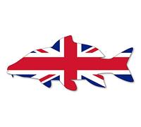 GB Union Jack Carp Fish Wall Decal, Red White and Blue, 199mm x 88mm | Self Adhesive