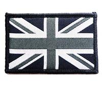 GB Union Jack Patch Separate Hook and Loop Fasten Backed UBAC Army SAS Black Military Flag Badge UK Forces
