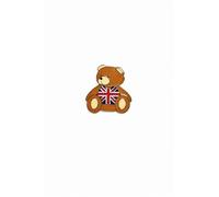 GB Union Jack Teddy Bear Pin Badge Lapel | Metal British Flag Bear Brooch | Small 2cm Enamel Style Badge for Jacket, Backpack, Hat & Gifts