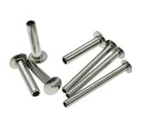 GB873 304 Stainless Steel Oval Head Semi-Tubular Rivets Round Half Hollow Shank for DIY Crafts, Leather,Clothes(M4(1000Pcs),16mm)