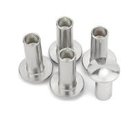 GB873 M2 M2.5 M3 M4 M5 M6 Aluminum Round Head Half Semi Hollow Shank Rivet Dia 2-6mm Screw Length 3-30mm 10/50pcs(50Pcs M4,20mm)