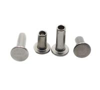 GB875 304 A2-70 Stainless Steel Flat Truss Head Semi-hollow Rivet M2 M2.5 M3 M4 M5 Socket Shank Semi-tubuler Bolts(M3 10pcs,6mm)
