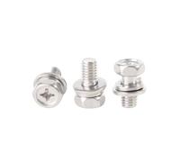 GB9074.13 304 Stainless Steel Cross Cavity Hexagon Head Screw+Spring Washer+Plain Gasket Three Combination Screws M4 M5 M6 M8(12MM_100PCS M4)