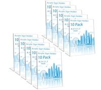 GBACHOOSE 10 Pack A4 Acrylic Sign Holder, 8.3 × 11.7 inch Plastic L Shape Paper Display Stand, Clear Flyer Document Holder Picture Frames With Vertical Slanted Back for Office Home Store Restaraunt
