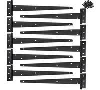 GBACHOOSE 10 Pack T Strap Hinges 12 Inch Heavy Duty Gate Hinges with Screws Black Tee Hinge for Gate Door Shed Doors and Barn Doors