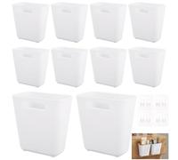 GBACHOOSE 10 Pcs Kitchen Cabinet Door Storage Box, Plastic Self-Adhesive Wall Mounted Storage Box, White No-drill Under The Sink Organiser for Small Items, Bathroom, Fridge