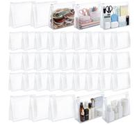 GBACHOOSE 100 Count Clear Makeup Bag, Small Clear Zipper Pouch for Toiletries, Semi-Transparent PVC Travel Bags for Liquids, Refillable Organizing Pouch for Small Business Packaging & Gifts