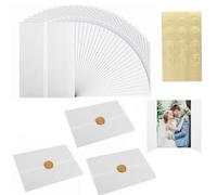 GBACHOOSE 100 Pcs 6x8inch Pre-Folded Translucent Vellum Wrap Jackets, A5 Vellum Paper Jackets for Wedding Invitations Baby Shower Birthday Party