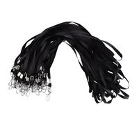 GBACHOOSE 100 PCS Black Lanyards for Neck, Neck Strap Lanyards with Metal Swivel Hook, 45cm Bulk Badge Lanyards for ID Card Badge Holder