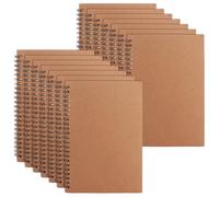 GBACHOOSE 12 Packs Spiral Notepad A5, 100 Pages 50 Sheets Kraft Cover Wirebound Notebooks Bulk Journals, 8.3 x 5.5 inch Lined Notebook Lined Paper for Business Office School Travel