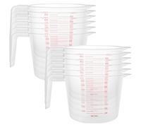 GBACHOOSE 12 Pcs Plastic Measuring Jugs, 1 Litre Plastic Jug with Measuring Scale, Clear Plastic Measuring Cup with Handle for Cooking and Baking