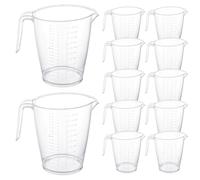 GBACHOOSE 12 Pcs Plastic Measuring Jugs, 1 Litre Plastic Jug with Measuring Scale, Clear Plastics Measuring Cup with Handle for Cooking and Baking