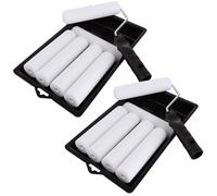 GBACHOOSE 2 Pack Paint Roller Set, 6 Inch Foam Paint Roller with Trays, High Density Foam Paint Roller for DIY Painting (Roller Cover*12, Roller Frame*2, and Paint Tray*2)