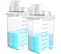 GBACHOOSE 2 Pack Washing Powder Storage, 1800ml Laundry Detergent Dispenser with Measuring Cup, Laundry Room Organization Detergent for Laundry Powder, Rice, Pet Dry Foodder