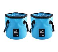 GBACHOOSE 2 pcs 20L Folding Water Bucket, Blue Portable Collapsible Bucket, Outdoor Multifunctional PVC Folding Bucket for Camping, Traveling, Hiking, Fishing, Gardening, Car Washing
