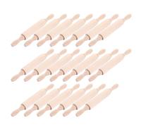 GBACHOOSE 20 Pcs Wooden Rolling Pin, 20cm Rolling Pins with 2 Rollers Handle, Small Clay Rolling Pin, Non-Stick Dough Roller Pins for Pizza Clay Bread Pastry Cookies Pie