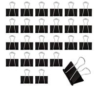GBACHOOSE 24 Pack Extra Large Binder Clips 60mm, Big Metal Paper Clamps, Black Stationary Foldback Clips for School, Home, Office Supplies