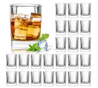 GBACHOOSE 24 Pack Shot Glass Set, 2oz/60ml Shot Glasses with Heavy Base, Square Shot Glasses for Cocktail Vodka Whisky