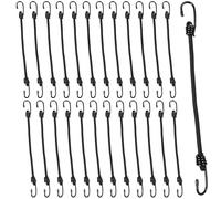 GBACHOOSE 24PCS 12 Inch Heavy Duty Bungee Cord with Hook, 8mm Diameter Bungee Straps, Elastic Straps with Metal Hooks for Luggage Rack, Camping, Tarps, Hand Carts (Black)