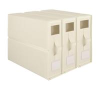 GBACHOOSE 3 Pack Bed Sheet Organiser, Foldable Bedding Organiser with Handle and Clear Window, Bedding Storage Box with Zip for Bedding Clothes Blankets (Beige)