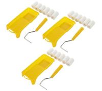 GBACHOOSE 3 Pack Mini Paint Roller, 2 Inch Small Foam Paint Roller with Trays for DIY Painting on Walls & Ceiling (2" Roller Cover*18, 2" Roller Frame*3, and 2" Paint Tray*3