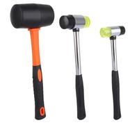 GBACHOOSE 3 Pack Rubber Mallet Hammer, 60mm/40mm/25mm Double-Faced Soft Hammer Mallet with Shockproof Handle, 30oz/1.4oz/0.7oz Camping Mallet for Flooring, Leather Crafts, Wood Work