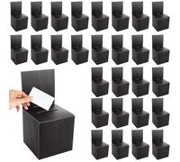 GBACHOOSE 30 Pcs Cardboard Ballot Box, Raffle Box Suggestion Boxes with Slot & Removable Header, Black Charity Collection Box Donation Box for Charity Voting Feedback Collecting Fundraising