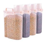 GBACHOOSE 4 Pcs Rice Storage Container, 3L Airtight Food Storage Container with Measuring Cup, BPA-Free Plastic Cereal Containers with Pour Spout for Rice, Beans, Flour, Pet Food