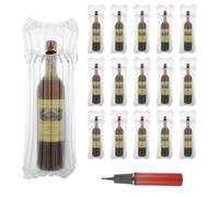 GBACHOOSE 50 Packs Wine Bottle Protector, Reusable Glass Bottles Bubble Wrap Bags with Pump, Inflatable Air Column Cushioning Sleeves Packaging for Airplane Travel, Transport, Safety Shipping