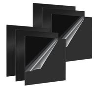 GBACHOOSE 6 Pcs Black Acrylic Sheets, 3mm Black Gloss Acrylic Plastic Sheet, Square Acrylic Sheet Signs for Sign, DIY Craft, Display (200x 200mm)