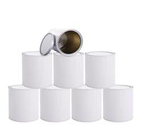 GBACHOOSE 8 Pack Metal Paint Cans with lid, 1 Litre Empty Unlined Paint Cans, Multipurpose Storage Paint Pails Containers for Arts and Crafts, DIY Projects, Painting, Garage (White)