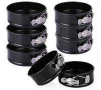 GBACHOOSE 8 Pcs Cake Tins for Baking, 4 Inch Mini Springform Cake Tin Set with Removable Bottom, Non-Stick Small Cheesecake Tins for Pie, Cheesecake, Pizzas, Quiches