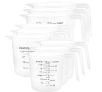 GBACHOOSE 9 Pcs Plastic Measuring Jugs, 1L/500ML/250ML Plastics Jug with Measuring Scale, Clear Plastic Measuring Cup with Handle for Cooking and Baking (3 of Each Size)