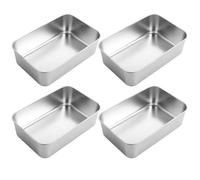 GBACHOOSE Set of 4 Loaf Tin, Stainless Steel Bread Loaf Pan for Baking, 21.5x14x6.5cm Rectangular Oven Baking Pan Bakeware Set for Bread, Loaves, Cakes and Bakes