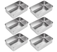 GBACHOOSE Set of 6 Loaf Tin, Stainless Steel Bread Loaf Pan for Baking, 21.5x14.5x6.5cm Rectangular Oven Baking Pan Bakeware Set for Bread, Loaves, Cakes and Bakes
