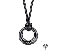 GBAFGLC Circle of Life Cremation Urn Necklace for Ashes for Women Men Eternity Memorial Urns Pendant Necklaces Ashes Keepsake Jewellery for Pet Dog Cat (Black)