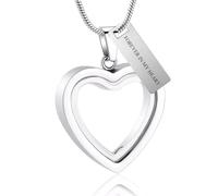 GBAFGLC Glass Heart Urn Necklace for Ashes Stainless Steel Cremation Jewelry Memorial Ash Pendants Keepsake Jewellery for Women Men (Custom)