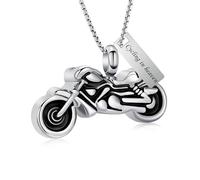 GBAFGLC Motorcycle Cremation Jewelry Ashes Pendant Motorbike Urn Necklace Memorial Keepsake Ashes Locket for Men Women