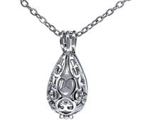 GBAFGLC Teardrop Urn Necklace Cremation Jewellery for Ashes with Mini Case Keepsake Pendant Necklace for Women Men Pet Memorial Gifts (Silver)