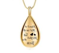 GBAFGLC Teardrop Urn Necklace Memorial Cremation Jewellery for Ashes Keepsake Pendant Necklace for Women Men Pet with Funnel Filler Kit Memorial Gifts (Gold)