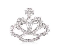 GBAHFY Crystal Rhinestone Princess Queen Crown Brooch Pin for Women - Tiara for Wedding Party Banquet Birthday, Stainless Steel, zirconia