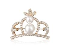 GBAHFY Crystal Rhinestone Princess Queen Crown Brooch Pin for Women - Tiara for Wedding Party Banquet Birthday, Stainless Steel, zirconia